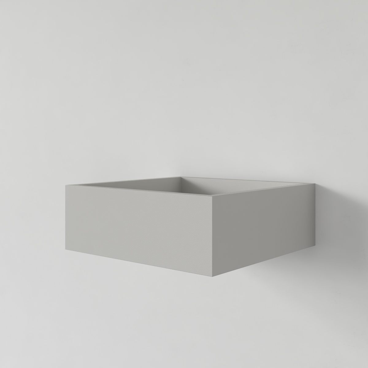 Skrzynka na kwiaty w kolorze szarym producenta mebli I LOFT U dostępna tylko w sklepie online jako moduł uzupełniający do regału industrialnego, komody loftowej czy czy szafki wiszącej loftowej.