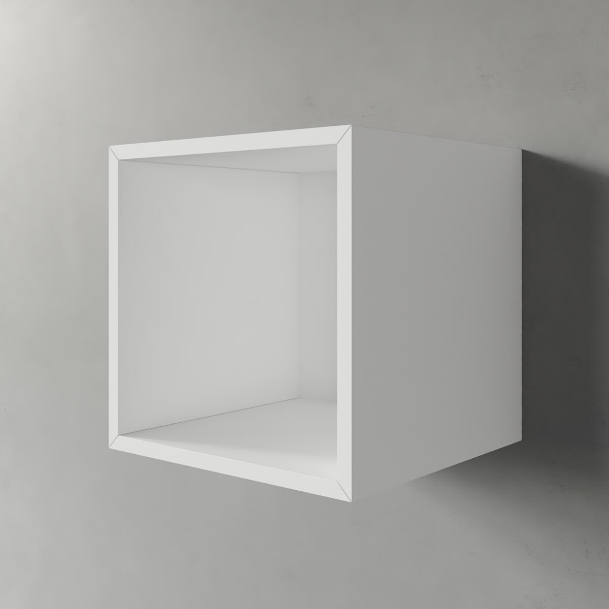 Biały kubik otwarty stanowi uzupełnienie do wszystkich naszych modułowych mebli loftowych.