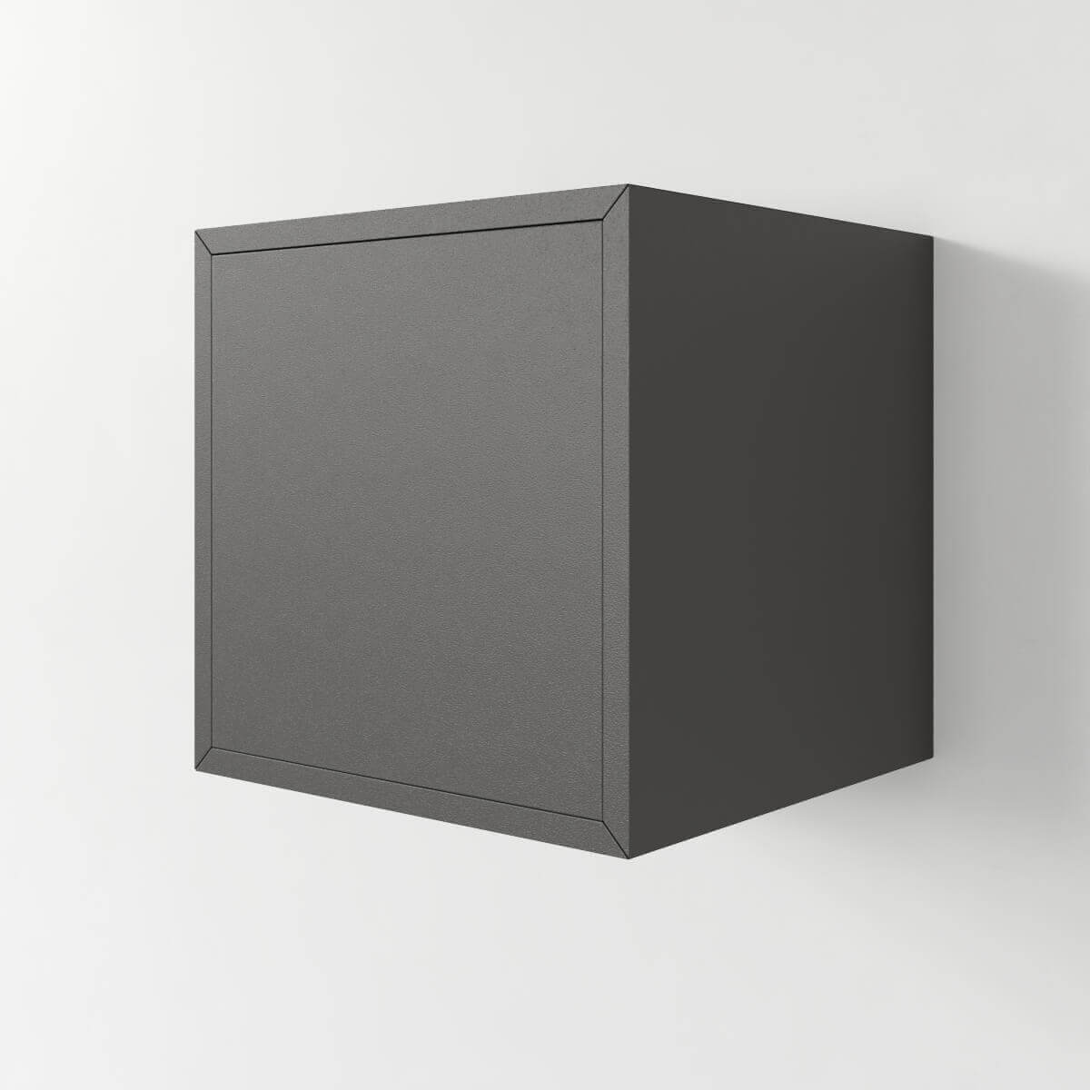 Kubik zamkniety_grafit Czarny kubik zamknięty stanowi uzupełnienie do wszystkich naszych modułowych mebli loftowych.